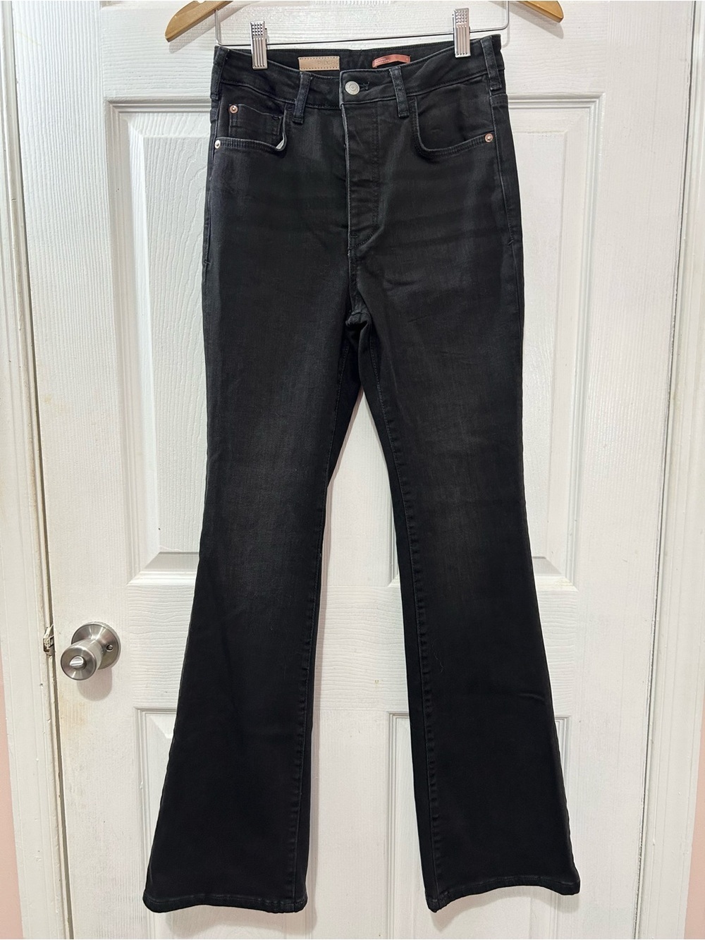 Anthropologie Pilcro The Icon Black High Rise Bootcut Button-Fly Jeans Sz 27
